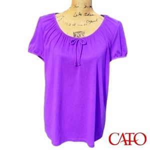 NEW Cato Women's Top with Puff Sleeves